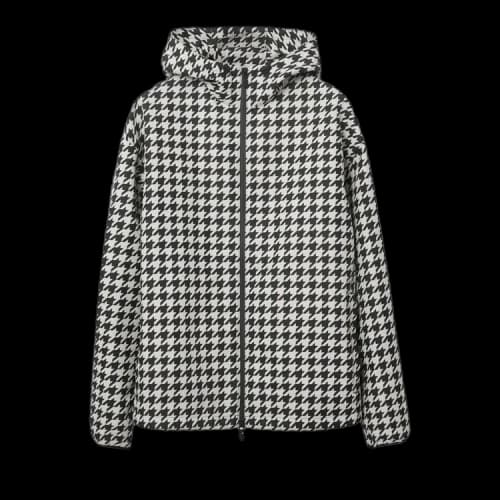Burberry Hooded Houndstooth Jacket 'Black'