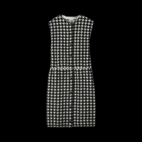 Burberry Houndstooth Nylon Blend Dress 'Black'