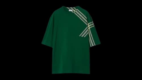 Burberry Check Sleeve Cotton T-shirt Ivy