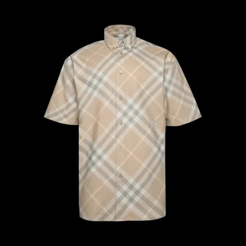 Burberry Checkered Short-Sleeve Shirt 'Flax'