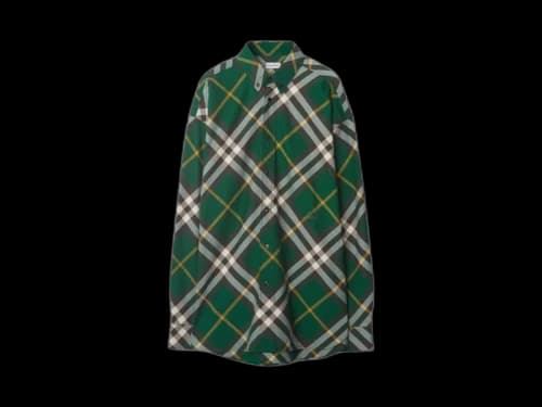 Burberry Check Long-Sleeve Shirt Green