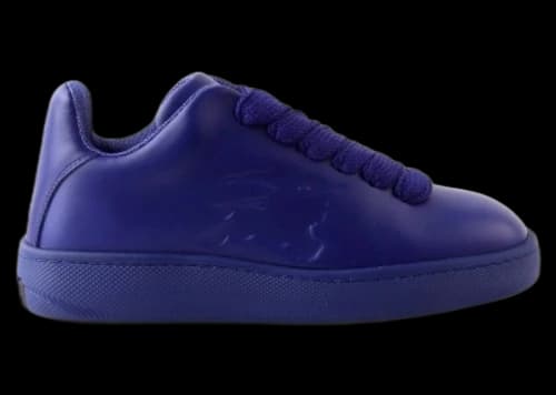 Burberry Leather Box Sneaker Debossed Equestrian Knight Blue
