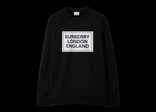 Burberry Fawson Logo Print Crewneck Sweatshirt Black