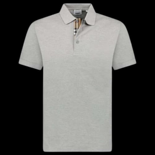 Burberry Hartford Check Placket Polo Grey