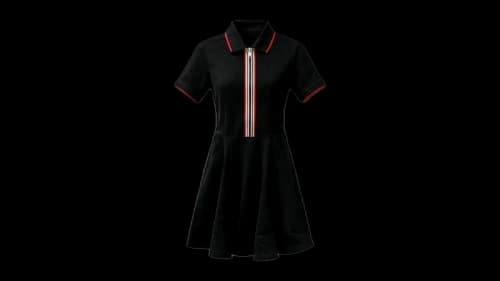 Burberry Icon Stripes Polo Shirt Dress Black