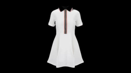 Burberry Icon Stripes Polo Shirt Dress Whtie