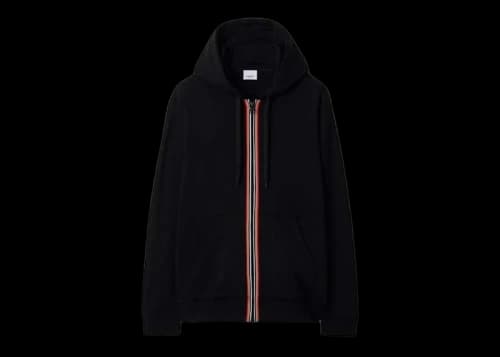 Burberry Hove Stripe Zip Hoodie Black