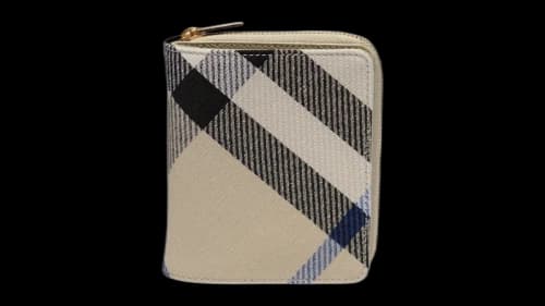 Burberry Checkered Zip-Around Wallet Lichen