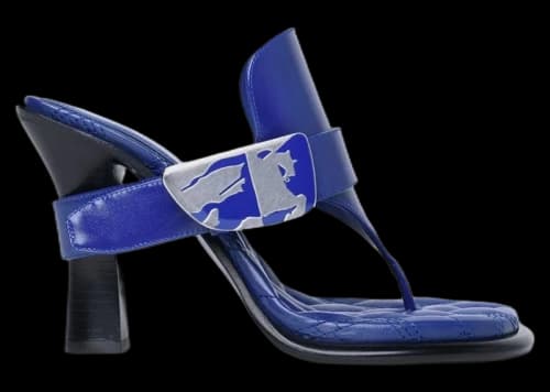 Burberry Bay Equestrian Knight Motif Sandals Blue (Women's)