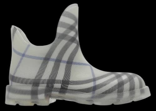 Burberry Marsh Checked Ankle Boots Grey Blue