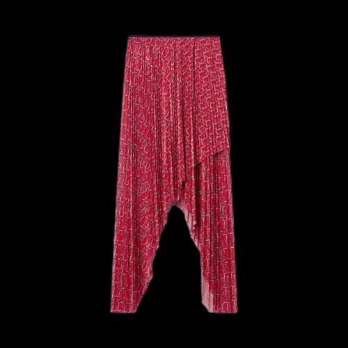 Burberry Pleated Midi Skirt 'Silver/Red'