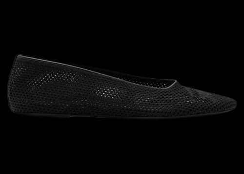 Burberry Mesh Detailed Slip-On Ballerina Flats Black (Women's)