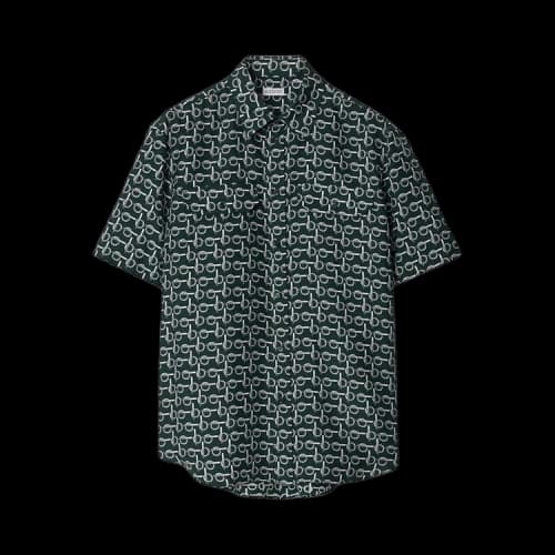 Burberry All Over Print Short-Sleeve Shirt 'Silver/Green'
