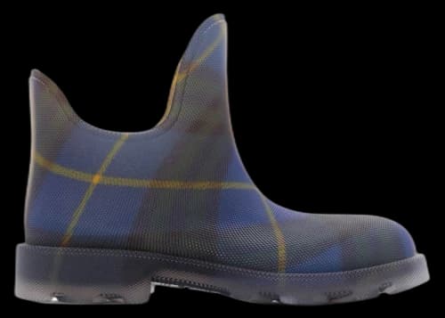 Burberry Marsh Checked Ankle Boots Blue Yellow
