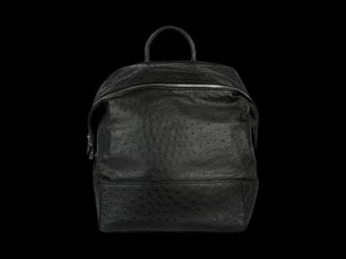 Bottega Veneta Ostrich Leather Outlet Backpack Black