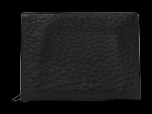 Bottega Veneta Ostrich Leather Document Case Black