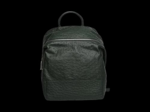 Bottega Veneta Ostrich Leather Backpack Green
