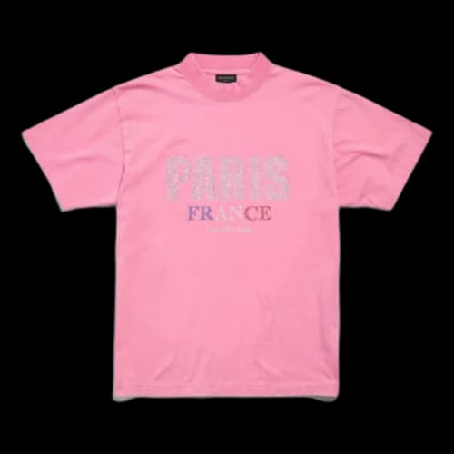 Balenciaga Paris Strass T-shirt Small Fit 'Pink Faded' (Women's)