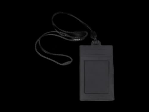 Bottega Veneta Luggage Tag Card Case Dark Black