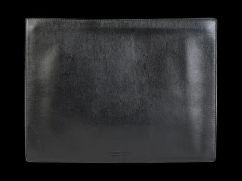 Bottega Veneta Leather Document Case Wristlet Black