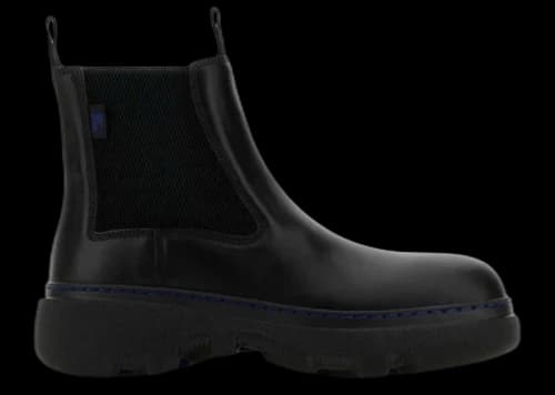 Burberry Creeper Low Leather Chelsea Boot Black