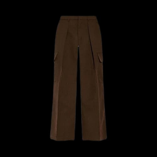 Burberry High Waisted Cargo Wide Leg Trousers Brown/Black