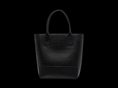 Bottega Veneta Intrecciato Embossed Leather Tote Bag Black