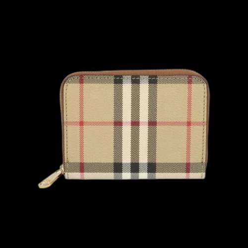 Burberry Small Check Printed Wallet Archive Beige