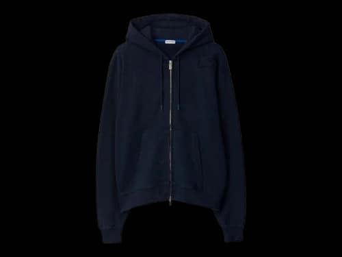 Burberry Embroidered Zip-up Hoodie 80946171 Navy