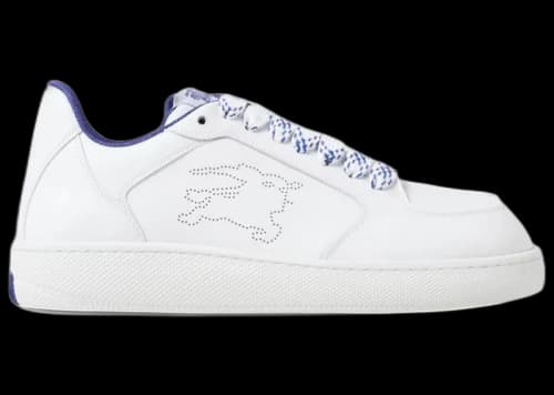 Burberry Leather EKD Logo Low-Top Sneakers White Blue