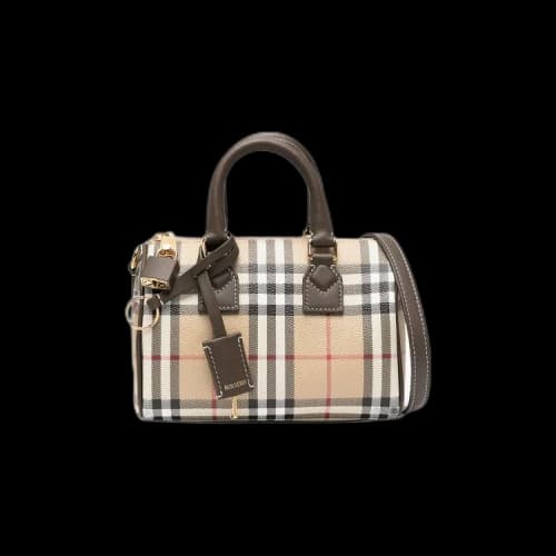 Burberry Mini Check Bowling Bag 'Military'