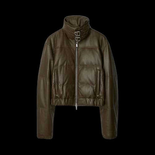 Burberry Leather Puffer Jacket 'Sand'
