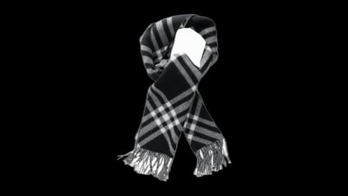 Burberry Women's Mu 168X30 Tbar Bias Scarf Black