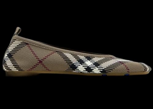 Burberry Check Knit Baby Ballerinas Beige (Women's)