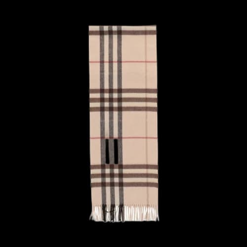 Burberry Giant Check Cashmere Scarf Alabaster