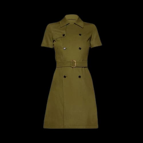 Burberry Double Breasted Belted Dress 'Kelp'