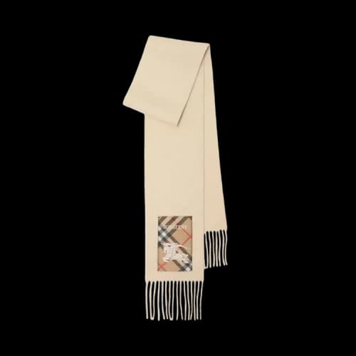 Burberry Mu Solid Label Scarf Nutmeg