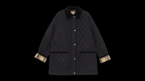 Burberry Quilted Nylon Barn Jacket Black/Sand