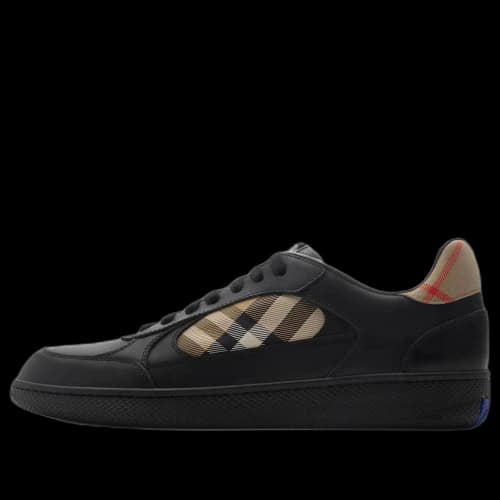 Burberry 26 Leather and Check Terrace Sneakers 'Black Sand'