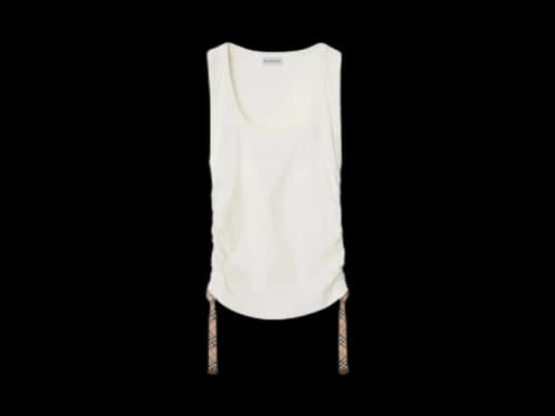 Burberry Cotton Sleeveless Top Chalk