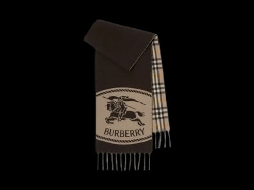 Burberry Mu Knight St To Check Scarf Vole Brown