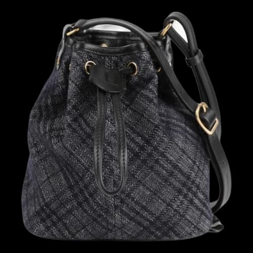 Burberry Drawstring Denim Bucket Bag 'Black' (Women's)