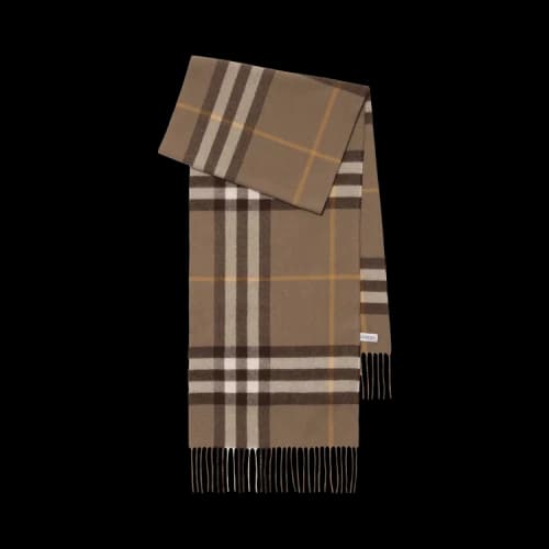 Burberry Mu Giant Chk Scarf Vole Brown