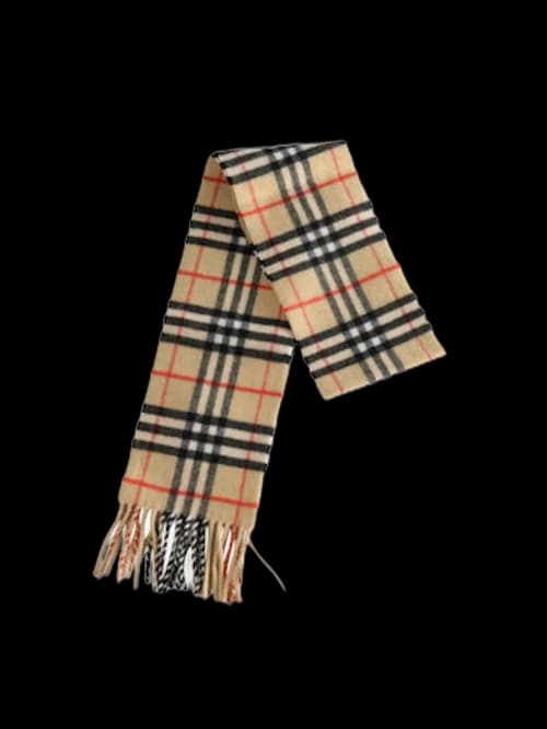 Burberry Mu Check Cashmere Scarf Sand