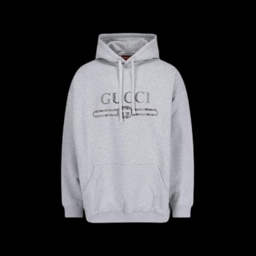 Gucci Rhinestone Hoodie Grey