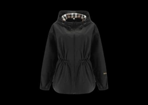 Burberry Women Birley Drawstring Hooded Jacket Black