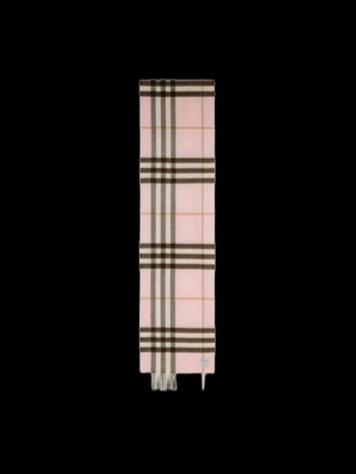 Burberry Mu Washed Giant Check Scarf Bow Pink