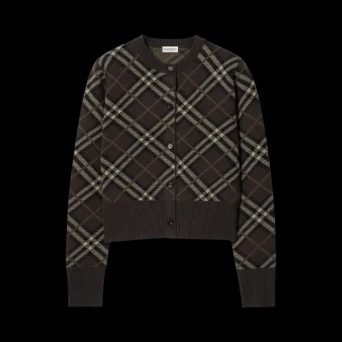Burberry Georgette Wchk Top 'TRUFFLE'
