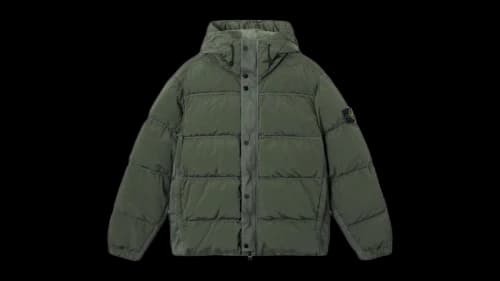 Stone Island Nylon Metal Hooded Down Jacket Green