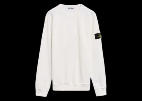 Stone Island Fleece Garment Dyed Crewneck White